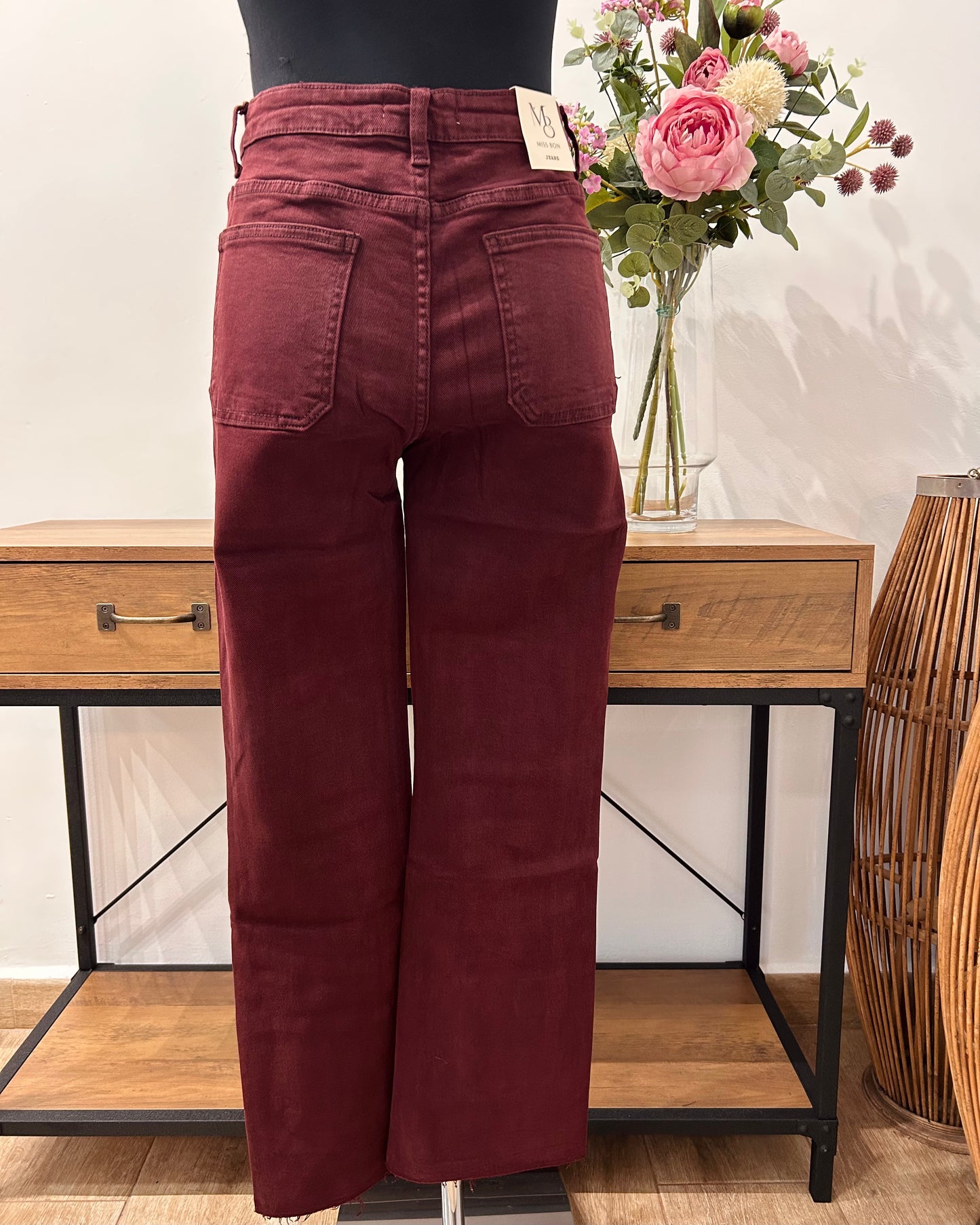 Vaquero flared Burdeos