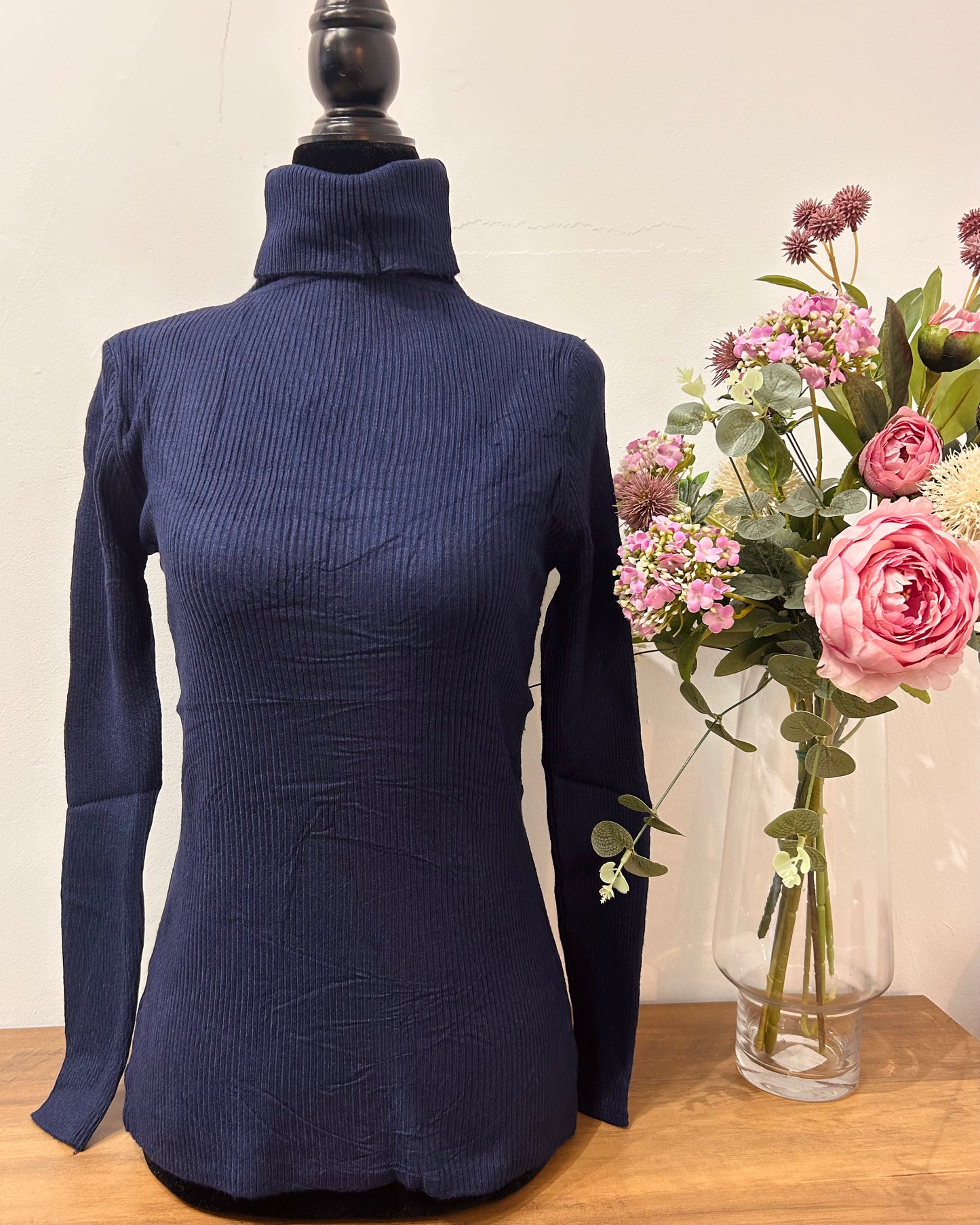 Jersey cuello vuelto canalé