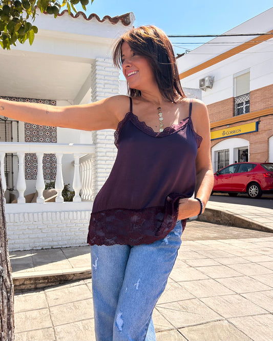 Lencero satinado encaje