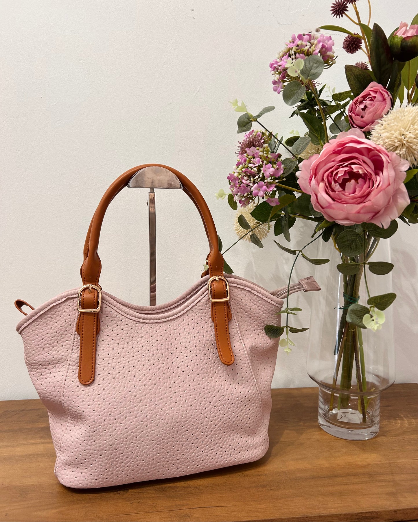 Bolso piel rosa