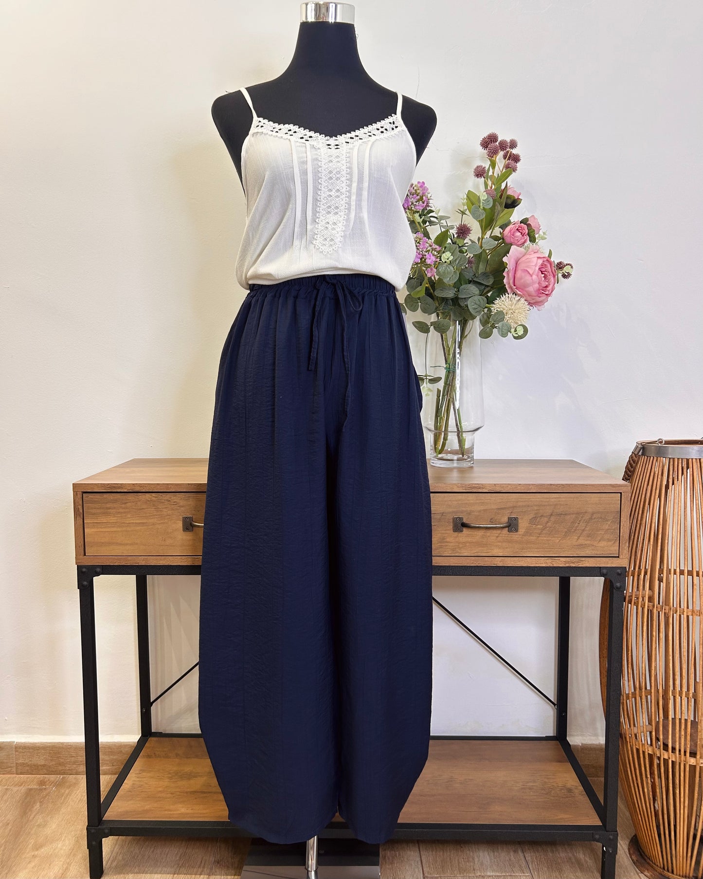 Pantalón de gasa barrel