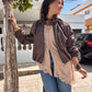 Chaqueta bomber cuadros