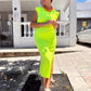 Vestido flúor hombreras