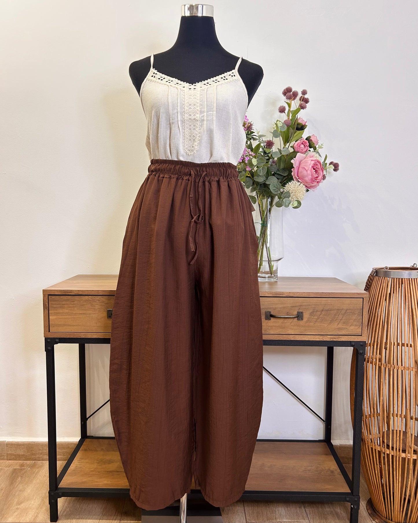 Pantalón de gasa barrel