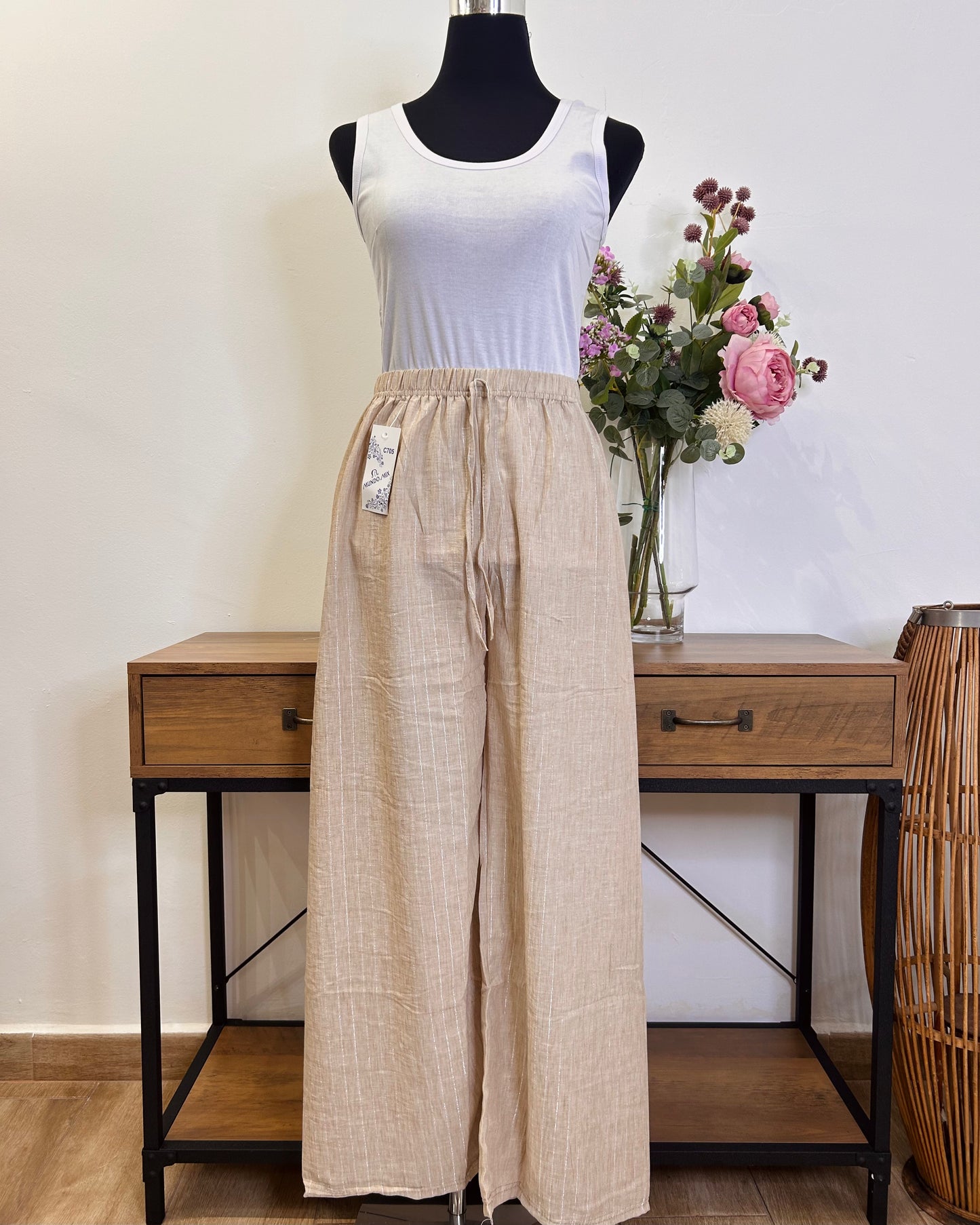 Pantalón raya plateada