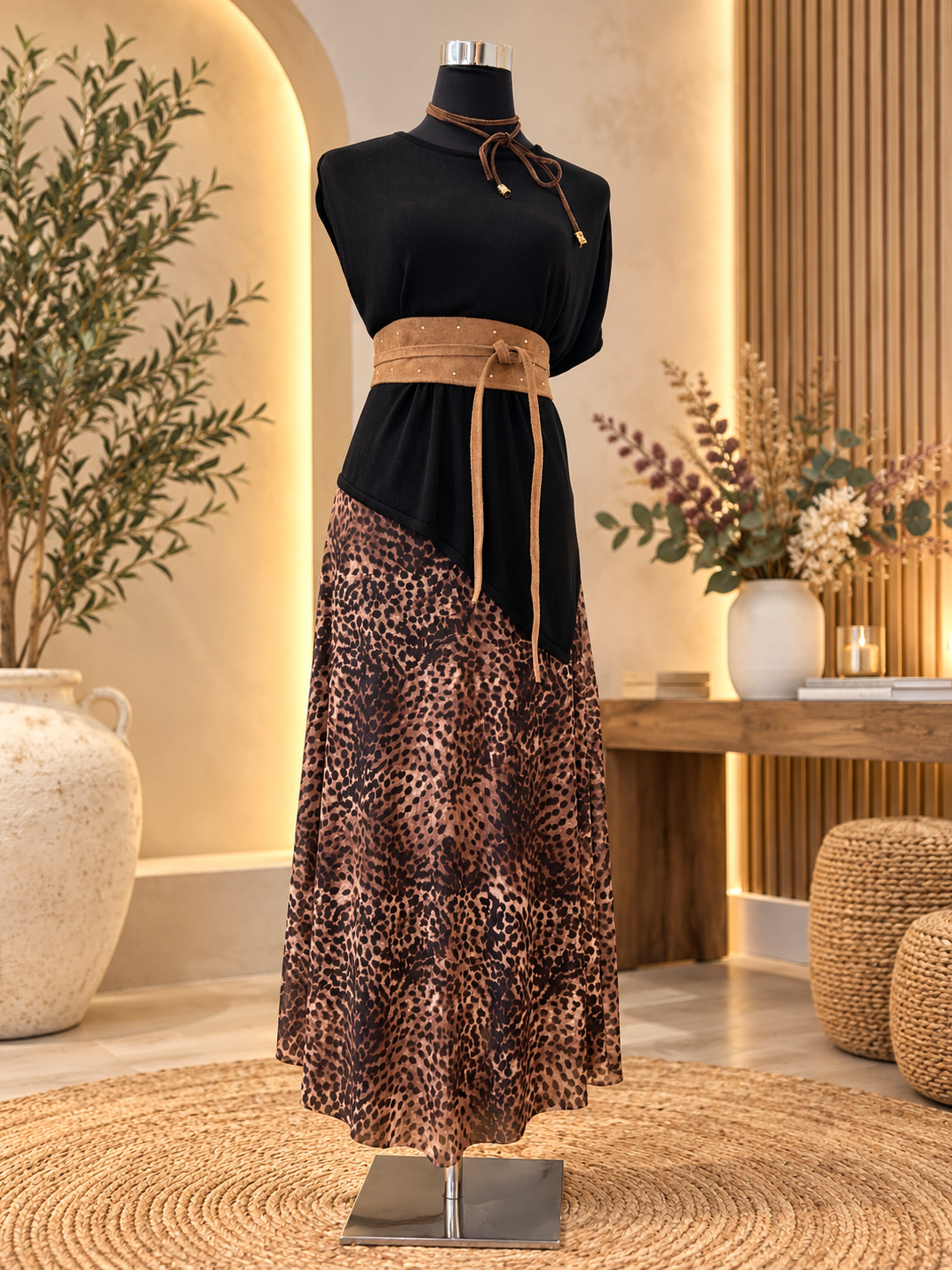 Falda leopardo tull