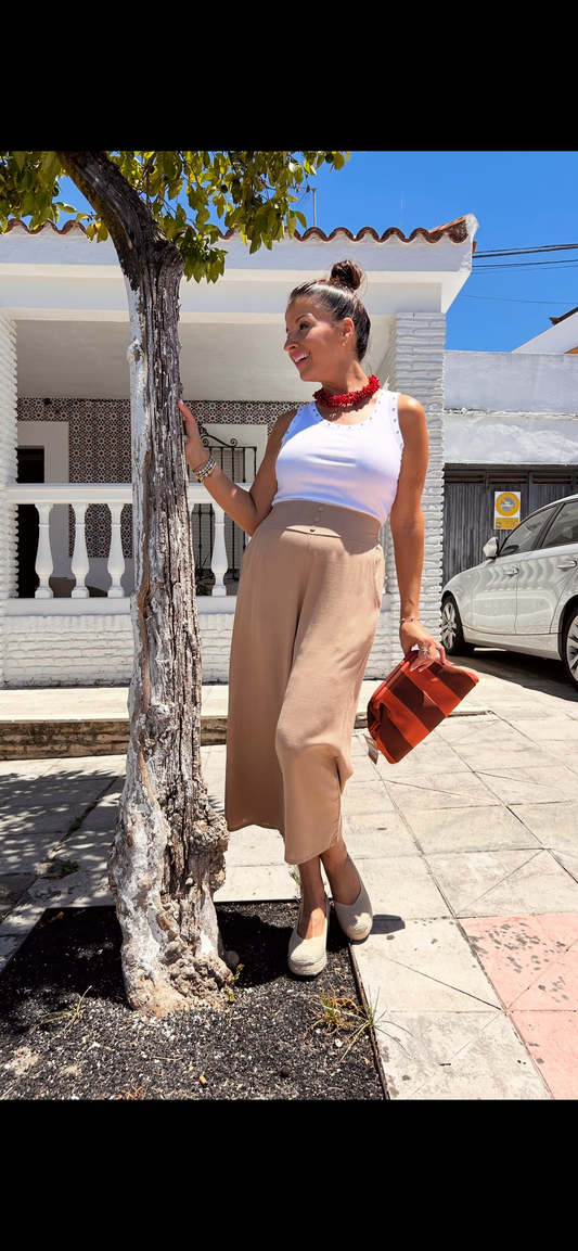 Pantalón culotte botones