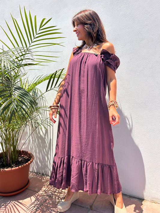 Vestido manga volante