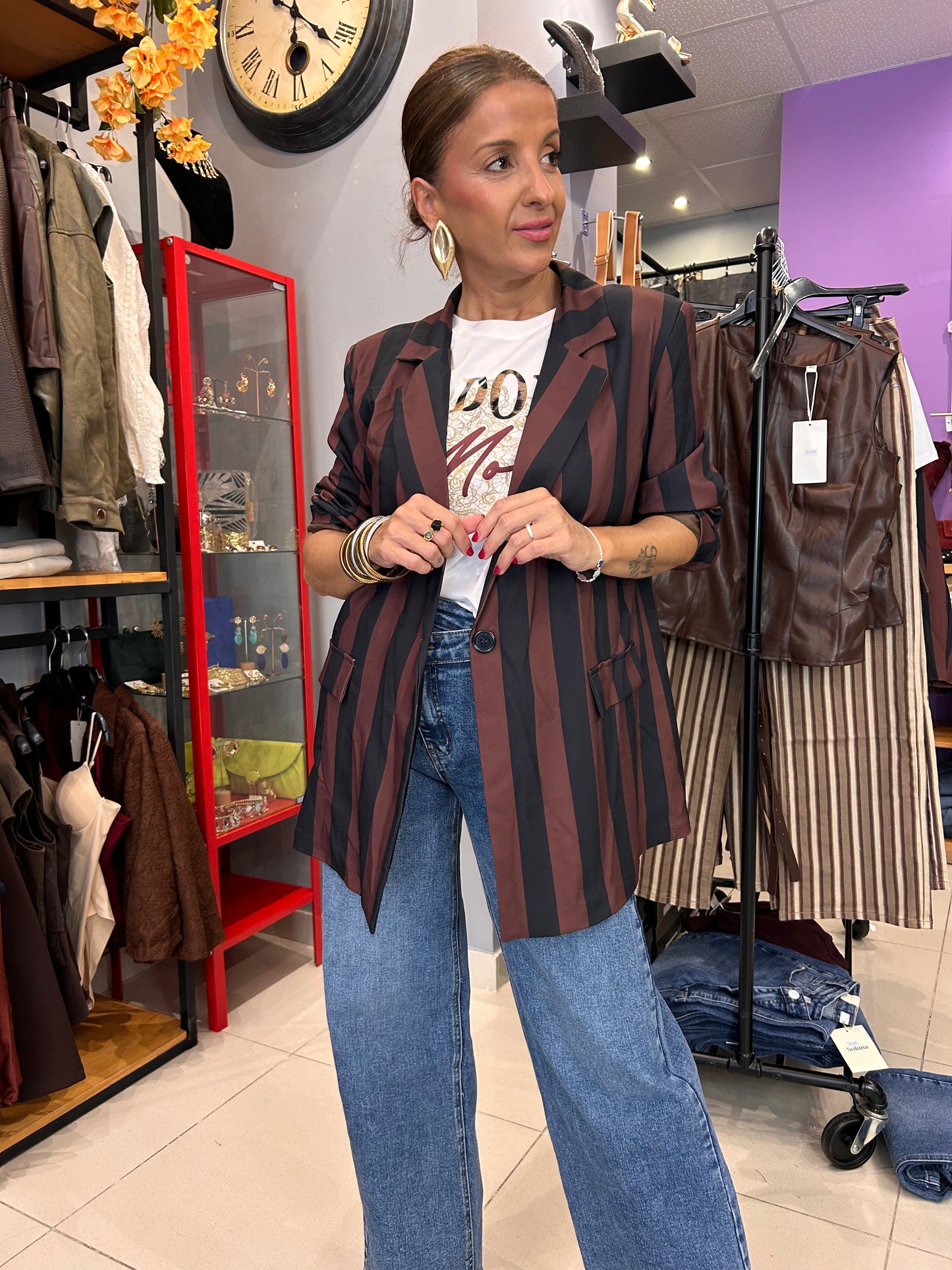 Blazer raya marrón
