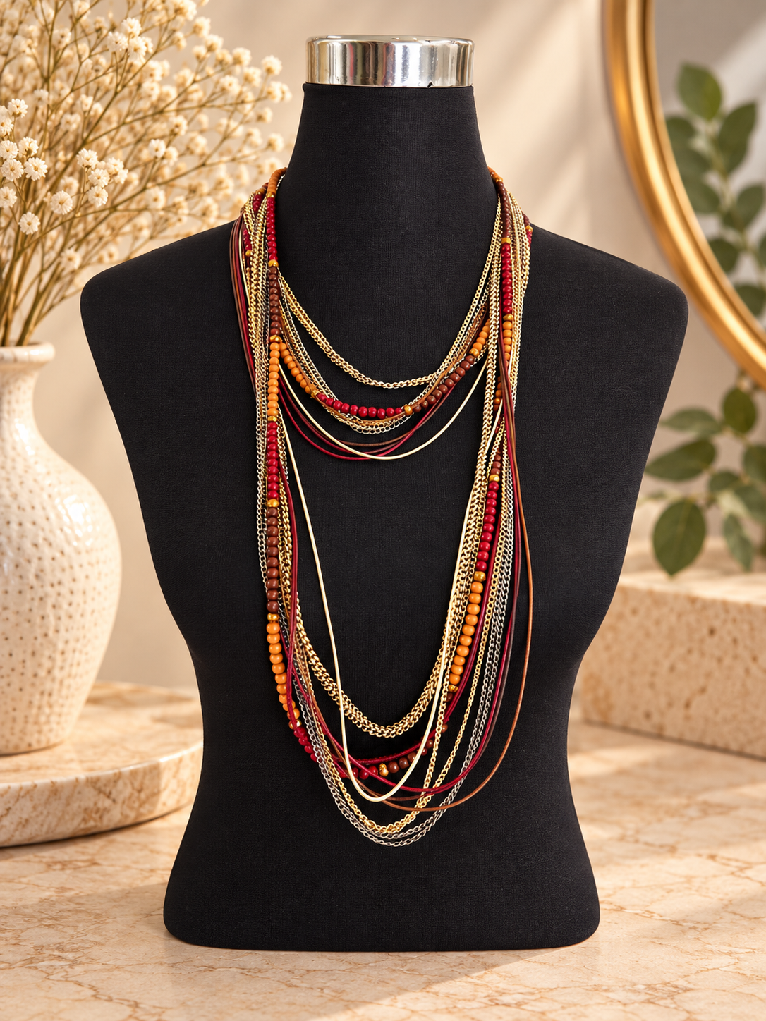 Collar largo multicadena
