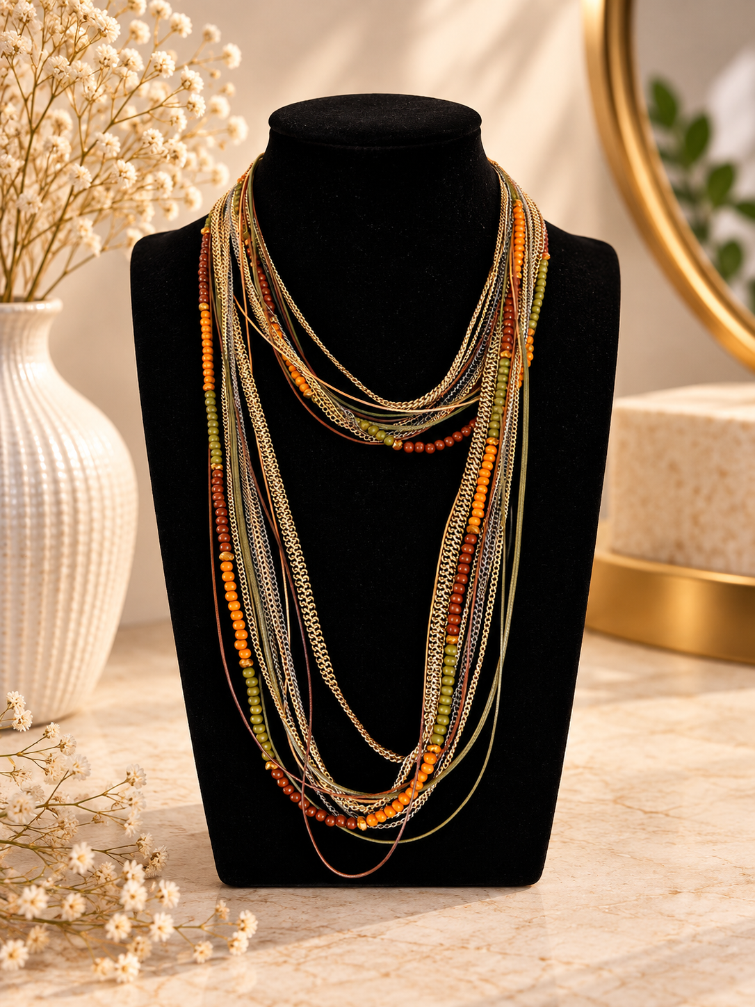 Collar largo multicadena
