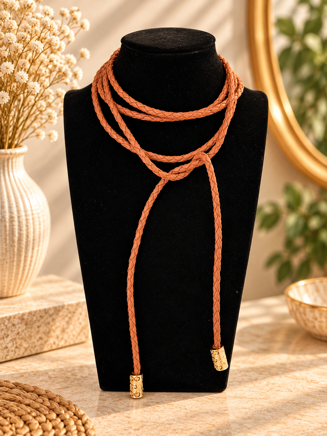 Collar cuerda cuero