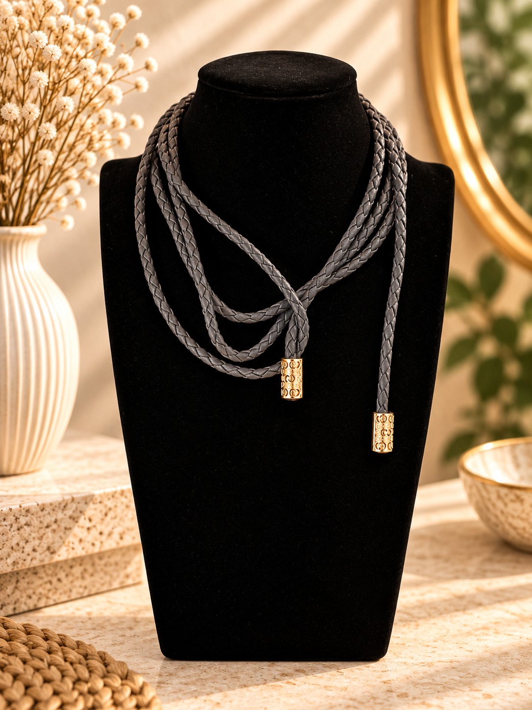 Collar cuerda cuero
