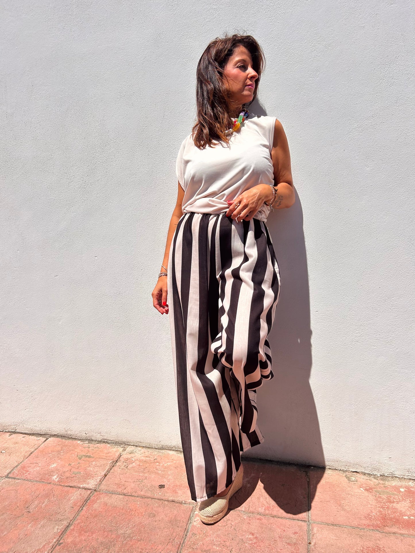 Pantalón raya lino